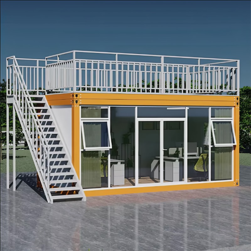 Glazen containerhuis van één verdieping Glazen containerhuis van één verdieping