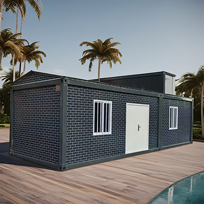 Containerhuis met zadeldak Containerhuis met zadeldak