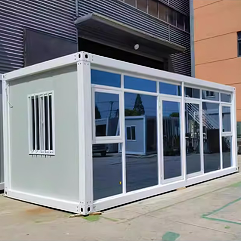 Glazen containerhuis van één verdieping Glazen containerhuis van één verdieping